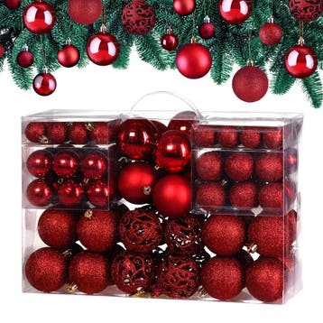 Kerstballen Rood 100-delig (Kerst artikelen, Interieur), Diversen, Verzenden, Nieuw