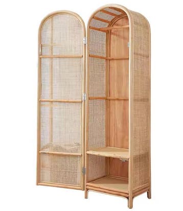 apans Rotan Kast met Deur – Houten Opbergkast voor Slaapkame, Verzenden, Nieuw