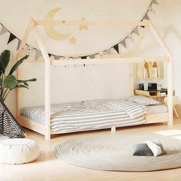 vidaXL Kinderbedframe massief grenenhout 70x140 cm, Kinderen en Baby's, Verzenden, Nieuw