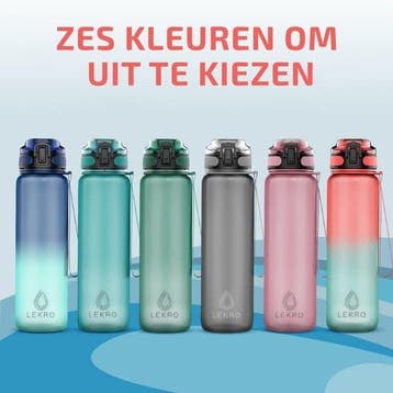 Lekro Waterfles Motivatie - Motiverende Drinkfles met, Ophalen of Verzenden, Zo goed als nieuw