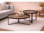 Veiling - Salontafel Hanna natural- Hout - Poot metaal zwart, Huis en Inrichting, Tafels | Salontafels, Nieuw
