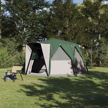 vidaXL Cabinetent 6-Personen met dak Groen 425 x 396 x 222, Verzenden, Nieuw, Tot en met 2