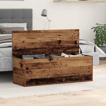 vidaXL Opslagdoos Oud Hout 102 x 35 x 35 cm Bewerkt hout, Huis en Inrichting, Verzenden, Nieuw