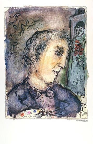 Marc Chagall (1887-1985) - Autoportrait, 1965 - Rare