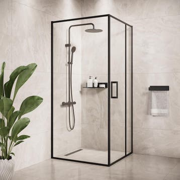 Douchecabine Belize 90 x 90 x 190 cm Zwart Douchewand, Verzenden, Nieuw, Douche