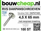 RVS Dakpanschroeven TX20 4,5 x 65mm, Verzenden, Nieuw
