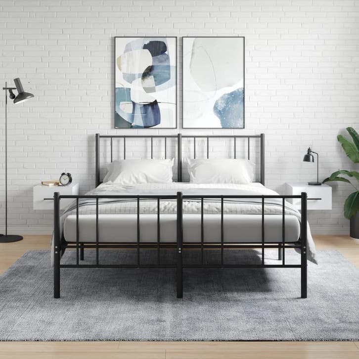 vidaXL Nachtkastjes 2 st wandgemonteerd 35x35x20 cm wit, Huis en Inrichting, Kasten | Overige, Nieuw, Verzenden