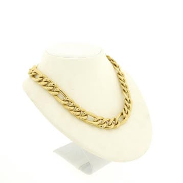 Gouden Figaro schakelketting, Ophalen of Verzenden, Gebruikt, Goud, Goud