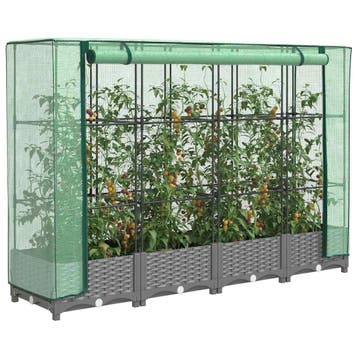 vidaXL Plantenbak verhoogd met kashoes 160x40x123 cm, Verzenden, Nieuw, Kunststof
