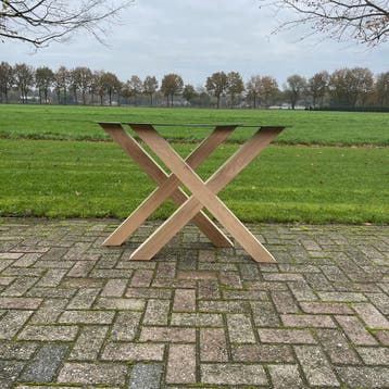Eiken tafelpoot X vorm, Verzenden, Nieuw