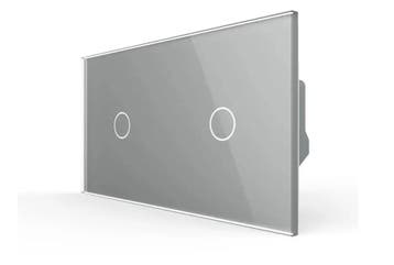 Livolo Touch Lichtknop | 1+1 Puls Schakelaar | Grijs glas |, Doe-het-zelf en Verbouw, Ophalen of Verzenden, Nieuw, Schakelaar
