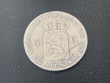 Nederland. Willem II. 1 Gulden 1848 (Zonder minimumprijs)