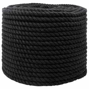 vidaXL Katoenen Touw 14 mm 250 m Zwart 100% Katoen, Verzenden, Nieuw