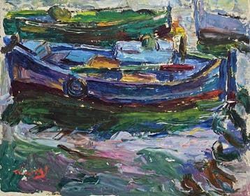 Francisca Salvat Homs (1946) - La vida de los barcos, Antiek en Kunst, Kunst | Schilderijen | Klassiek