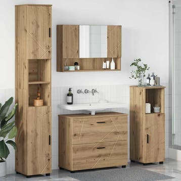 vidaXL Badkamermeubelset 4 st Artisan Eiken 35 x 30 x 192 cm, Verzenden, Nieuw, Overige typen