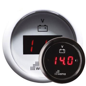 Wema Voltmeter Digitaal LED 12-24 Volt-Wit, Ophalen of Verzenden, Nieuw