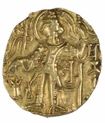 Kushanrijk. Shaka (AD 300 - 330). Gold Dinar
