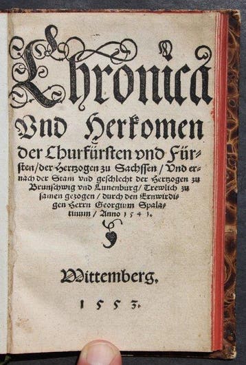 Georg Spalatin & Philippi Melanchthon - Chronica Vnd
