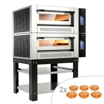 GGM Gastro | Gas pizzaoven (chamottebodem) - 6+6x Ø30cm - |, Verzenden