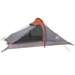 vidaXL Backpacking Tent Grijs en Oranje 4-persoons, Caravans en Kamperen, Tenten, Verzenden, Nieuw, Tot en met 2