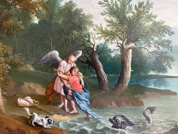 German School (XVIII) - Tobias und der Fisch, Antiek en Kunst, Kunst | Schilderijen | Klassiek