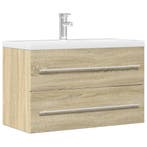 vidaXL Wastafelkast 80x38,5x48 cm bewerkt hout oud, Verzenden, Nieuw, Wastafelkast, Minder dan 100 cm