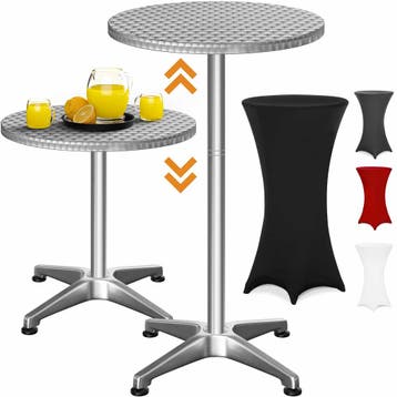 Bartafel zilver 115x60cm + bartafelhoes zwart Ø60cm, Verzenden, Nieuw