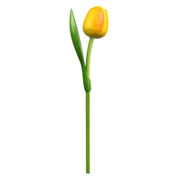 Houten tulp op steel 34 cm Yellow orange, Ophalen of Verzenden, Nieuw