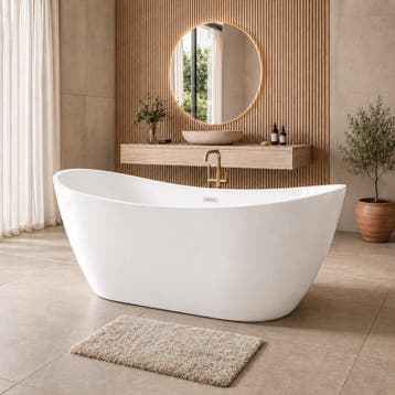 Ligbad Alegre 170 x 78 x 68 cm Vrijstaand Bad wit, Verzenden, Nieuw, Bad