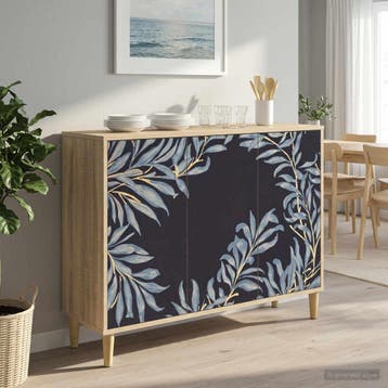 vidaXL Dressoir DOKKUM Sonoma 102 x 33 x 75 cm Bewerkt hout, Verzenden, Nieuw, Overige houtsoorten, Minder dan 50 cm