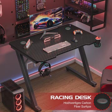 Devoko Gaming Bureau 120x60 cm met Hoofdtelefoonhaak en Carb, Verzenden, Nieuw