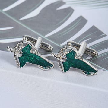 Elegante Manchetknopen met Groen Elf Blad Design - Unisex Kl, Kleding | Heren, Verzenden, Nieuw