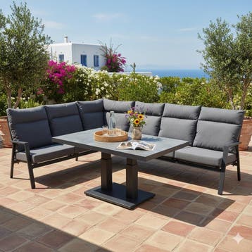 Pacific hoek loungeset 4 delig aluminium antraciet, Tuin en Terras, Ophalen of Verzenden, Nieuw, Aluminium