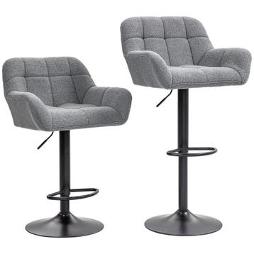 Barkrukken 2-delig Retro-Design In Hoogte Verstelbaar Vlies-, Huis en Inrichting, Verzenden, Nieuw