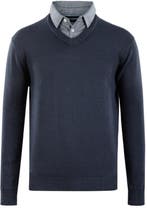 2dekans | Milanoro - Herenpullover met overhemdkraag - Navy, Kleding | Heren, Ophalen of Verzenden, Zo goed als nieuw, Maat 56/58 (XL)