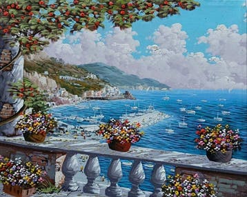 Ernesto Rispoli (1948) - Balcone ad Amalfi (costiera