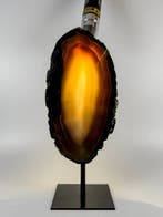 Very rare colored - natural agate with crystal geode on