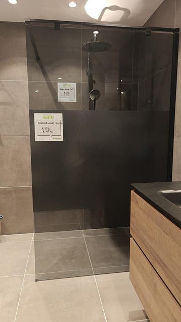 Inloopdouche 120cm semi transparant rookglas - 0037, Ophalen, Nieuw, Glas, Douche