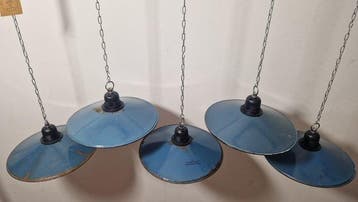 Plafondlamp (5) - Emaille, Staal - Geëmailleerde lampen 5