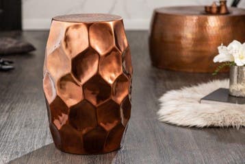 Handgemaakte bijzettafel ORGANIC ORIENT 50cm koper metaal, Huis en Inrichting, Ophalen of Verzenden, Nieuw