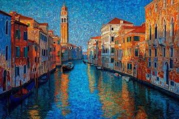 Mrs Art Prime - The Venice Magical Dream in Mosaic #09, Antiek en Kunst, Kunst | Schilderijen | Modern