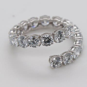 Zonder minimumprijs - Ring - 14 karaat Witgoud - 3.83ct. tw., Nieuw