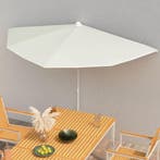 vidaXL Parasol half met paal 180x90 cm zandkleurig, Tuin en Terras, Parasols, Verzenden, Nieuw, 1 tot 2 meter