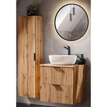 Badkamermeubel Polaris Uno Oak 60CM (Badkamermeubels), Ophalen of Verzenden, Nieuw