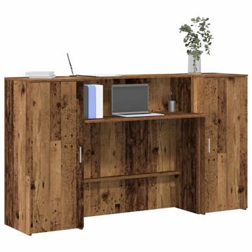 vidaXL Receptiebalie 180x50x103,5 cm bewerkt hout oud, Huis en Inrichting, Verzenden, Nieuw