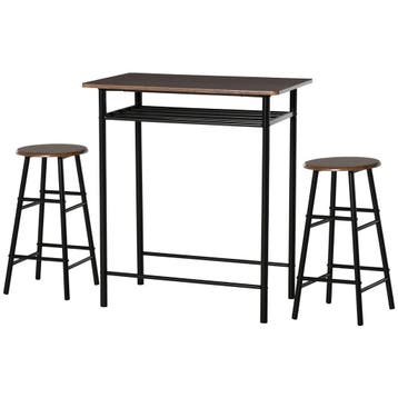 Bartafel Set 3-delig Eettafel Met 2 Barkrukken Eetgroep Keuk, Verzenden, Nieuw