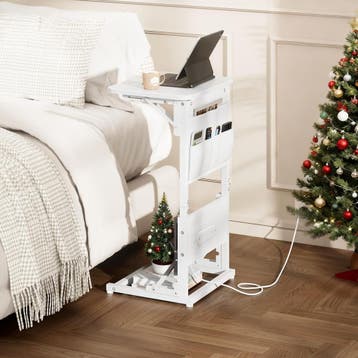 Laptoptafel - Bijzettafel - Verstelbaar - 70x40x30 - Wit - H, Huis en Inrichting, Tafels | Sidetables, Verzenden, Zo goed als nieuw