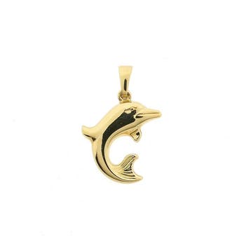 Gouden hanger van een dolfijn (Hanger of bedel), Sieraden, Tassen en Uiterlijk, Bedels, Ophalen of Verzenden, Gebruikt, Goud, Overige merken