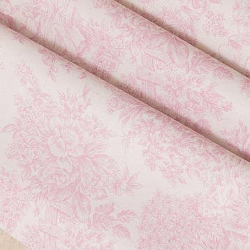 BA067 - Roze Toile de Jouy-stof – 2,8 x 2,5 m - Meubelstof -