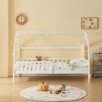 Kinderbed Ydre huisbed met matras en bedbodem 90x200 cm wit, Verzenden, Nieuw